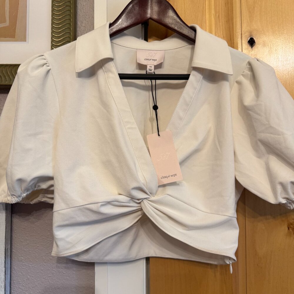NWT Cinq à Sept Cropped Mckenna Top XS - Picture 4 of 5
